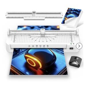 Laminator 13 Inch Wide with Laminating Sheets 50pcs, Machine Hot and Cold